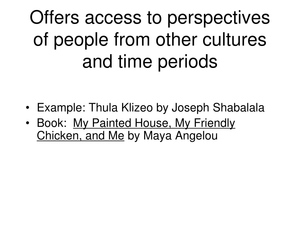 offers access to perspectives of people from