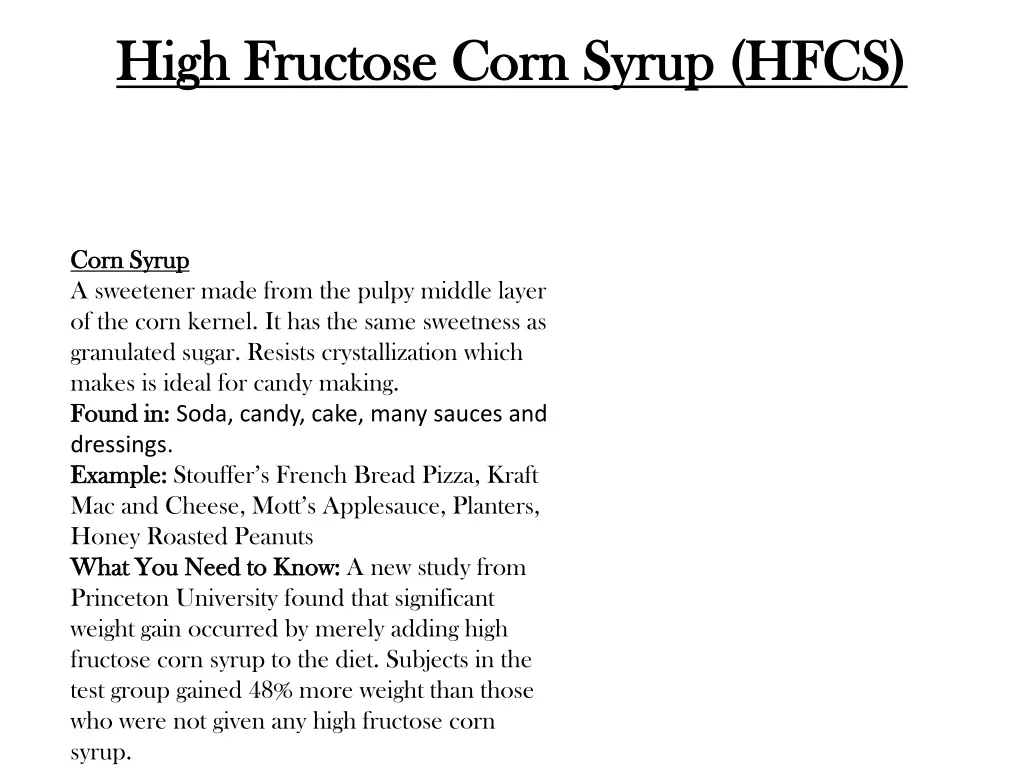 high fructose corn syrup hfcs high fructose corn