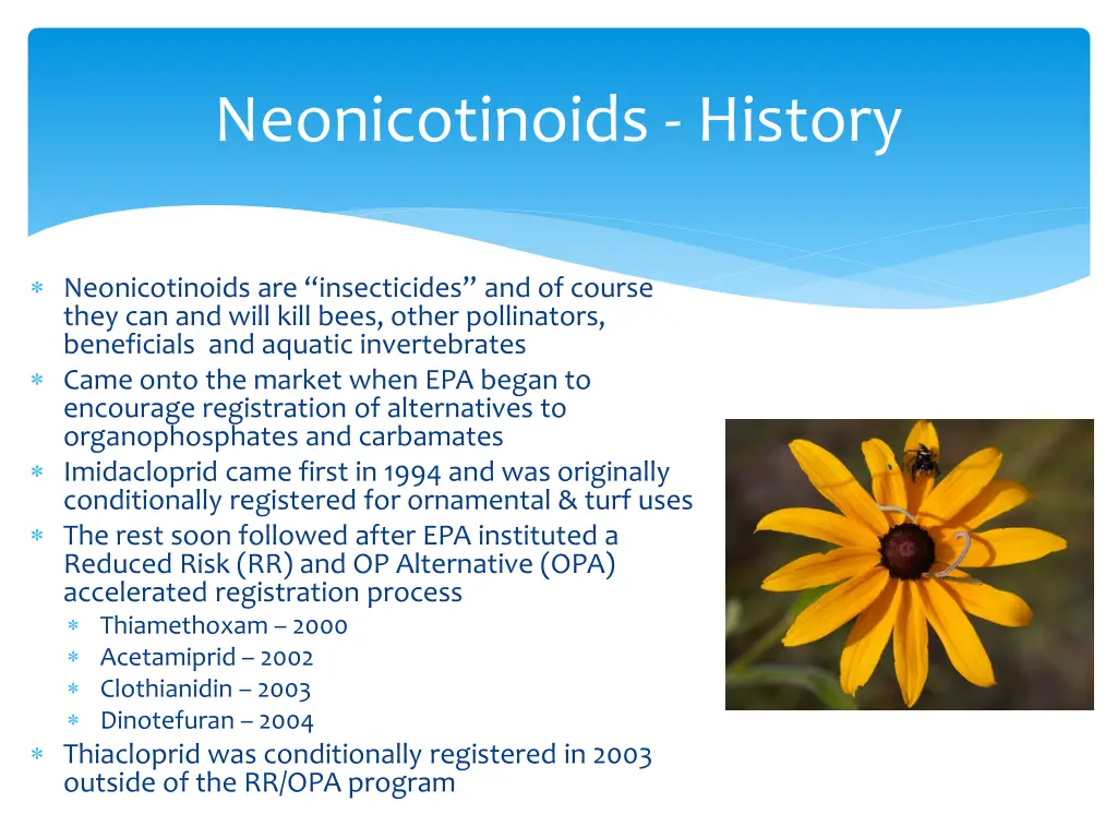 neonicotinoids history