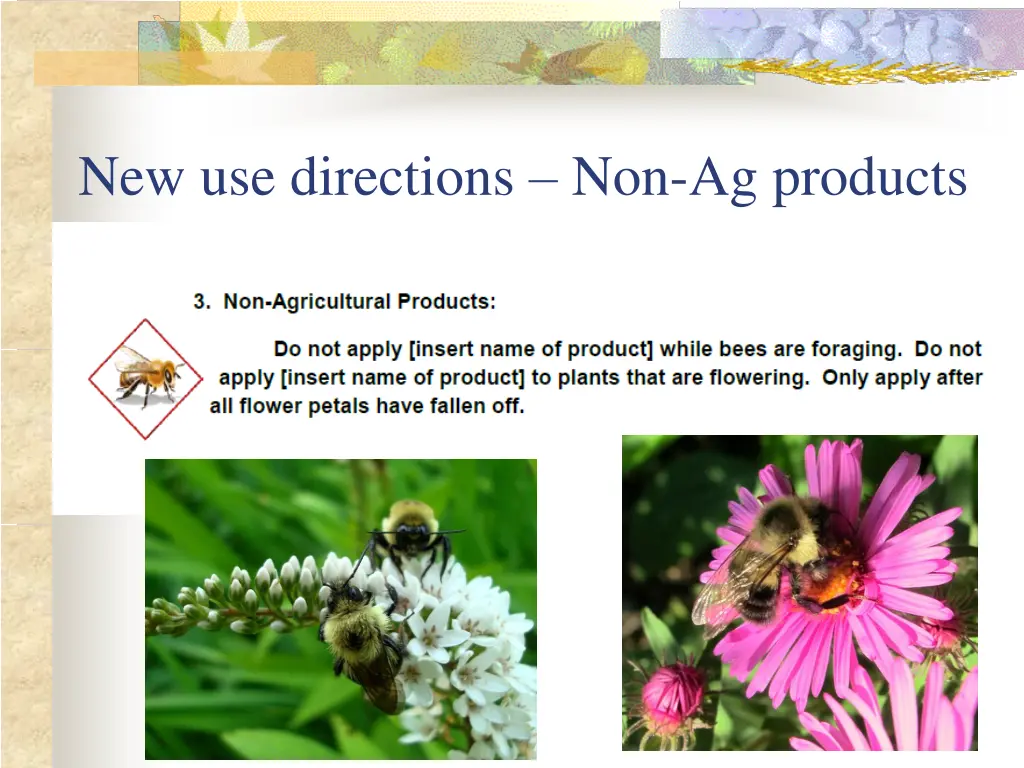 new use directions non ag products