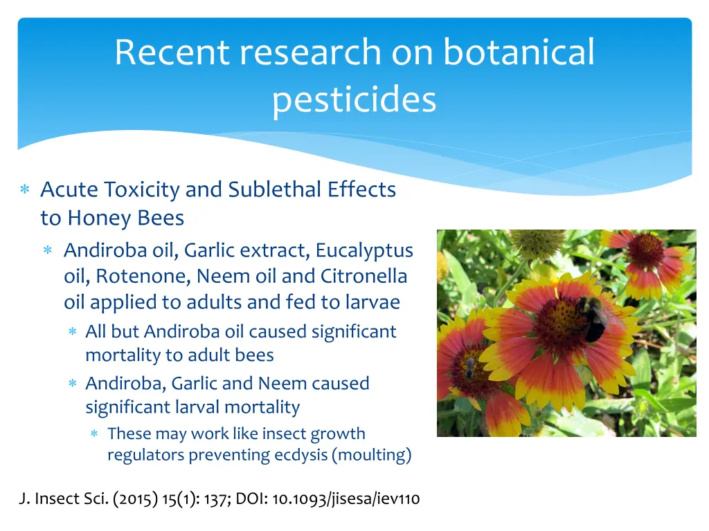 recent research on botanical pesticides