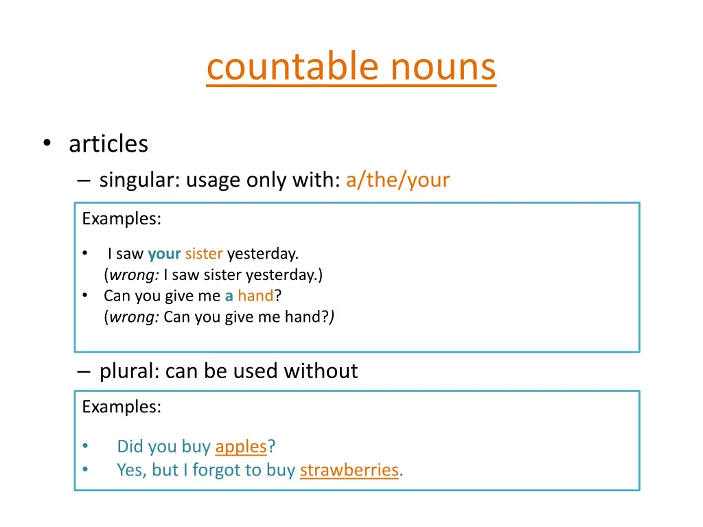 countable nouns 2