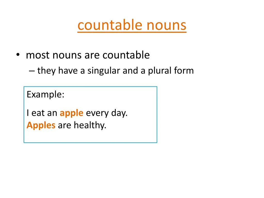 countable nouns