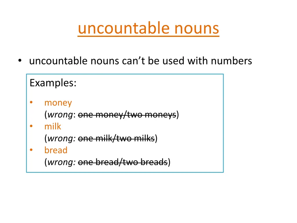 uncountable nouns 1