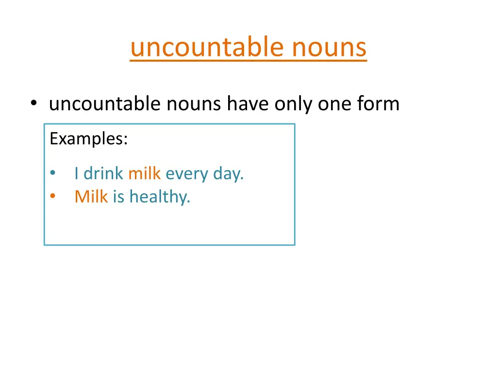 uncountable nouns