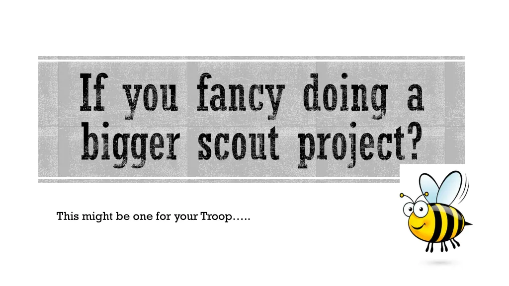 if you fancy doing a bigger scout project