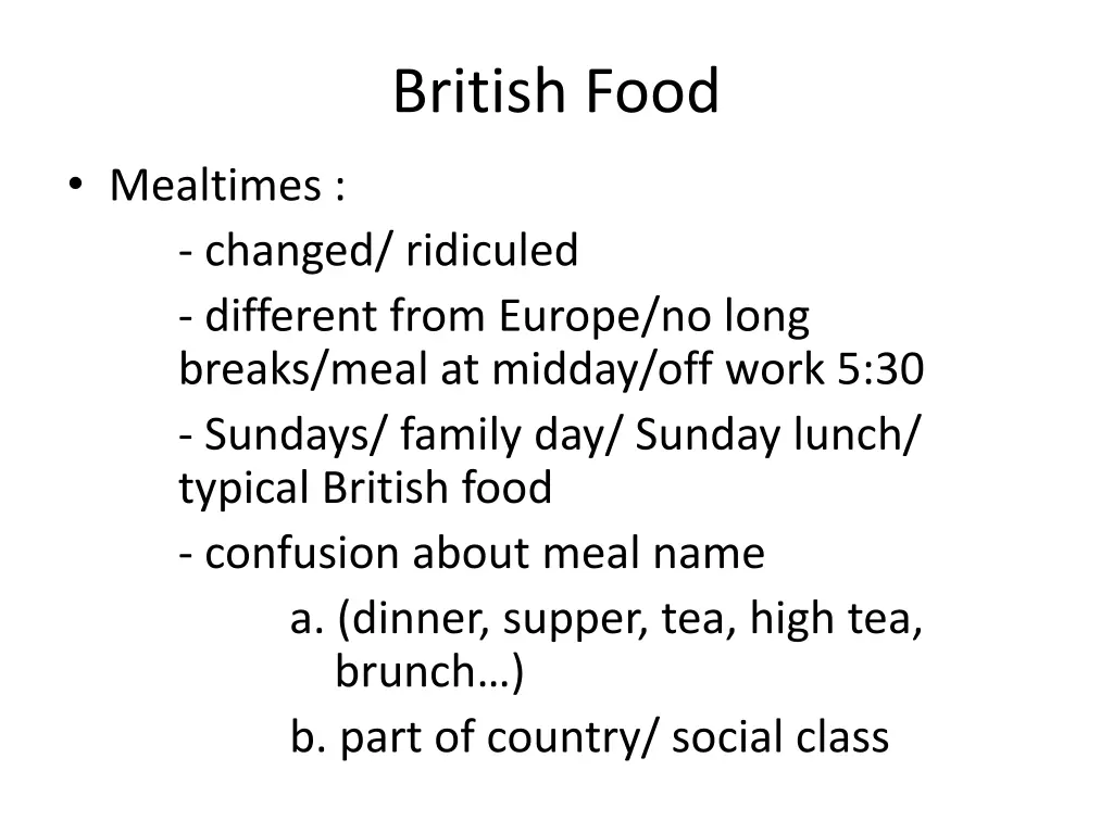 british food