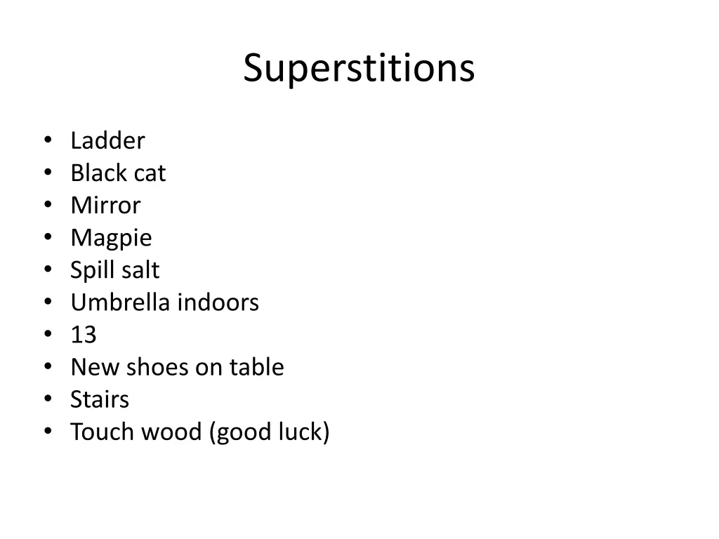 superstitions