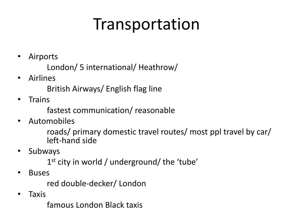 transportation