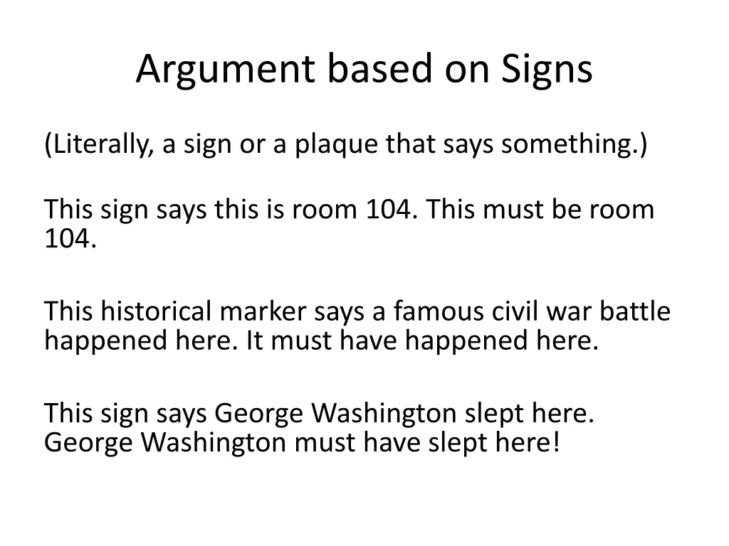 argument based on signs