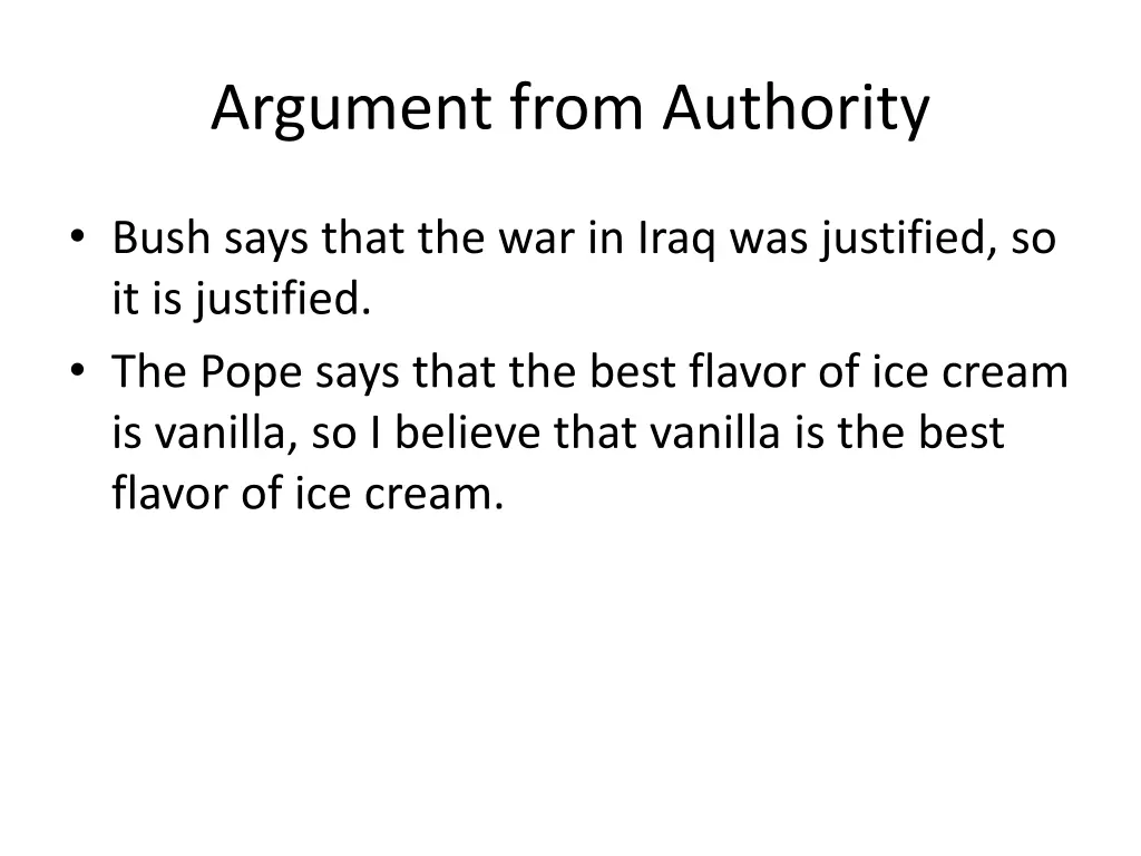 argument from authority