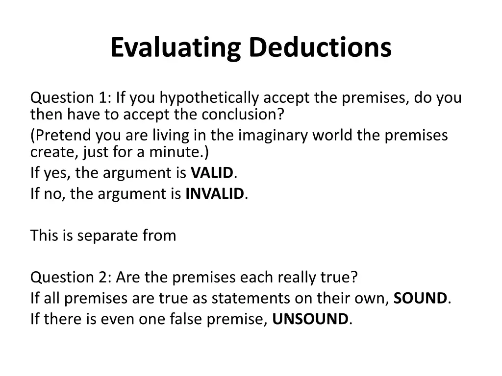 evaluating deductions