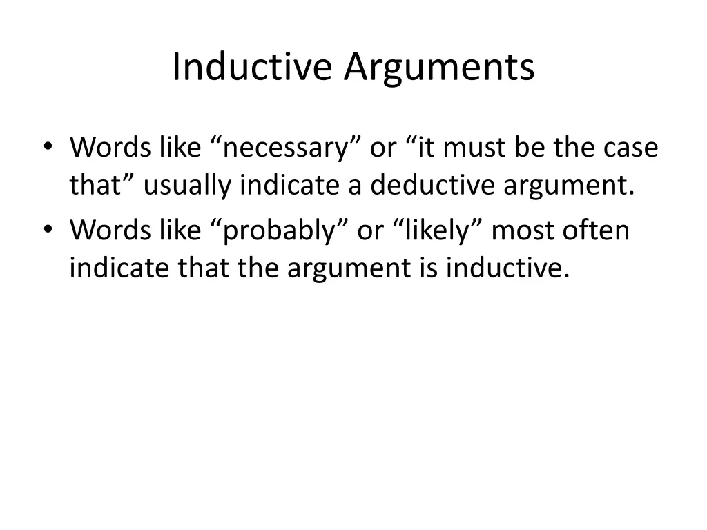 inductive arguments