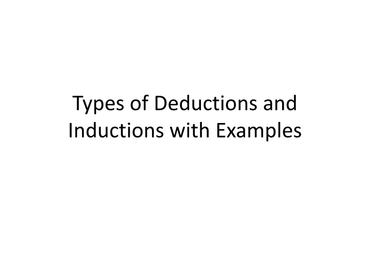 types of deductions and inductions with examples