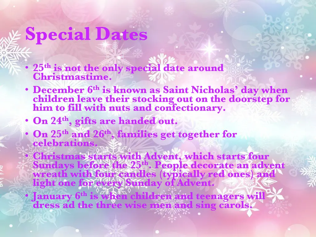 special dates