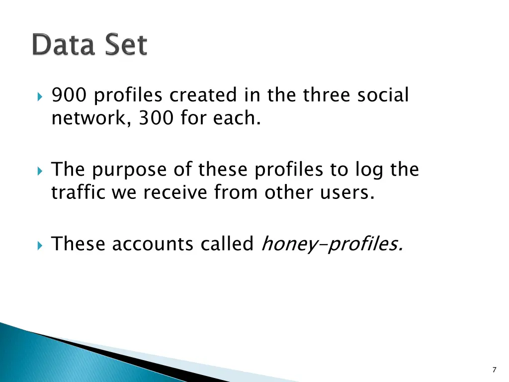 900 profiles created in the three social network