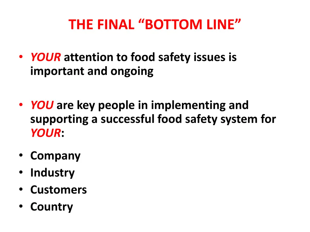 the final bottom line