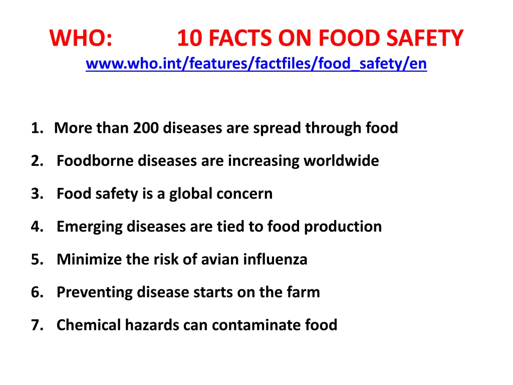 who 10 facts on food safety www who int features