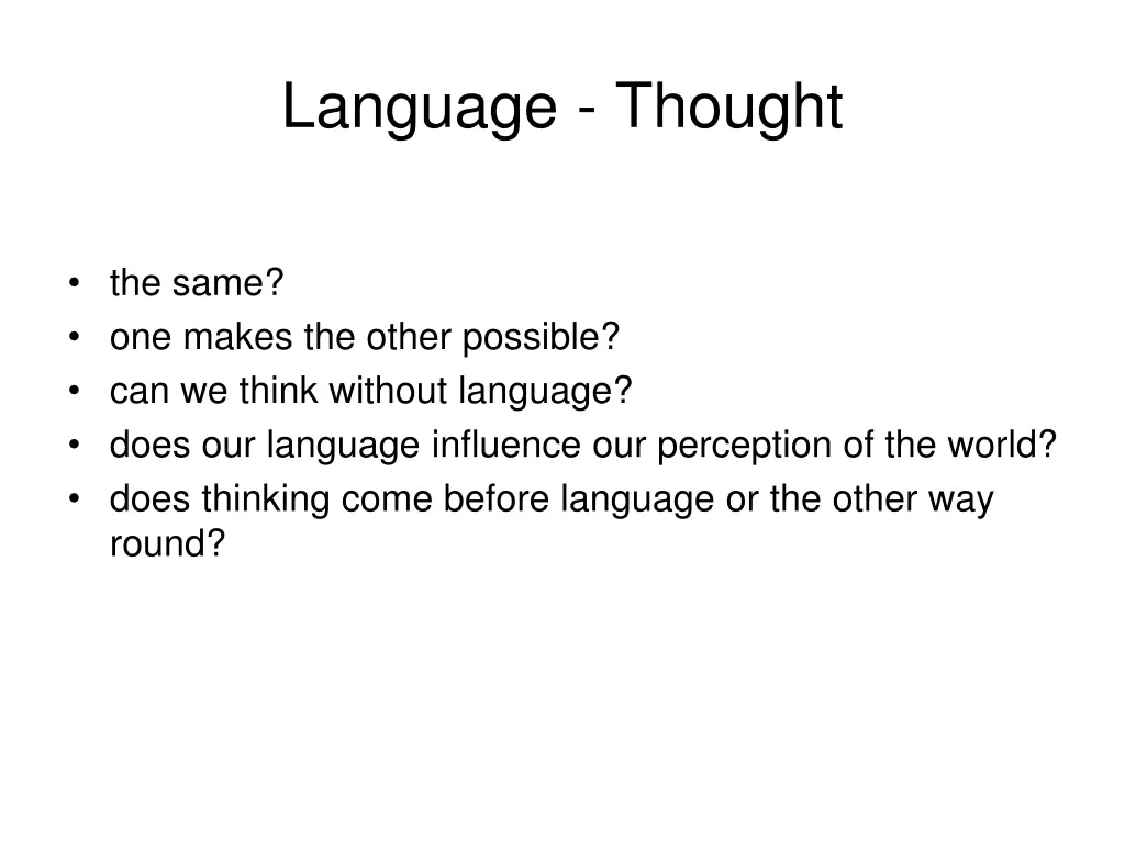 language thought