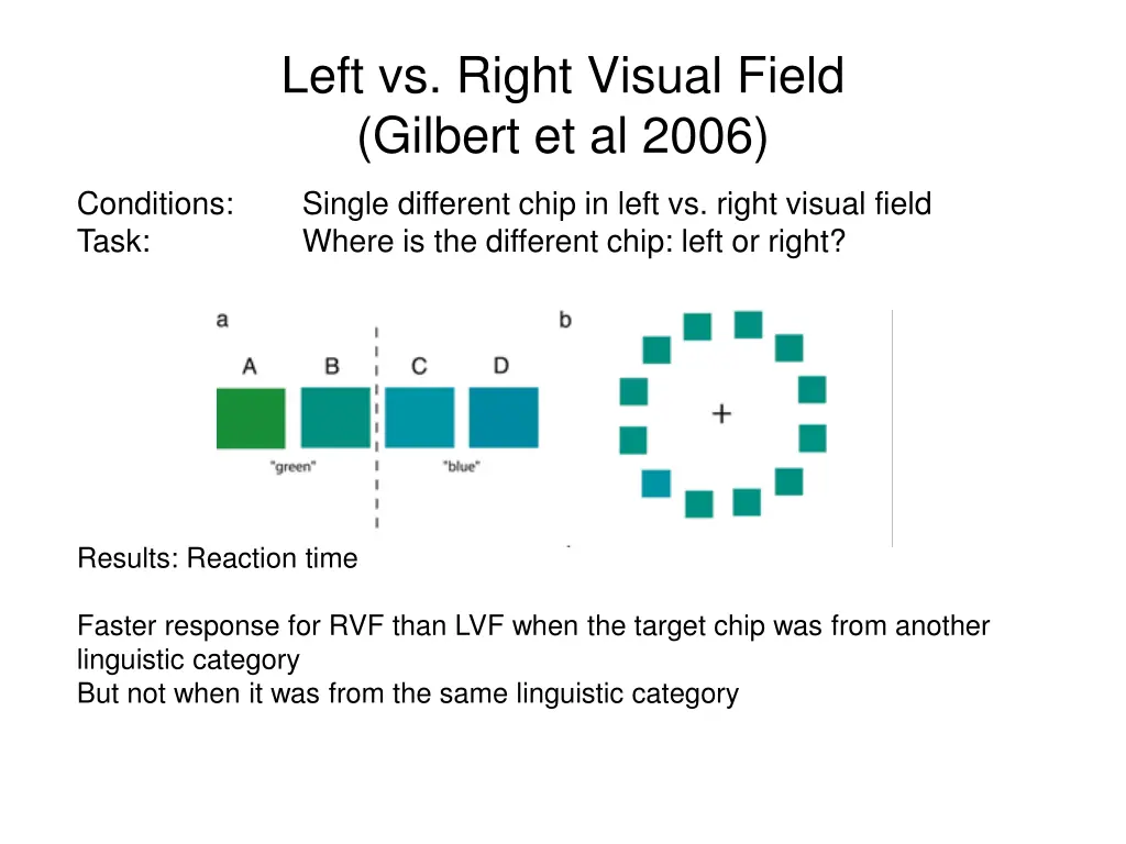 left vs right visual field gilbert et al 2006