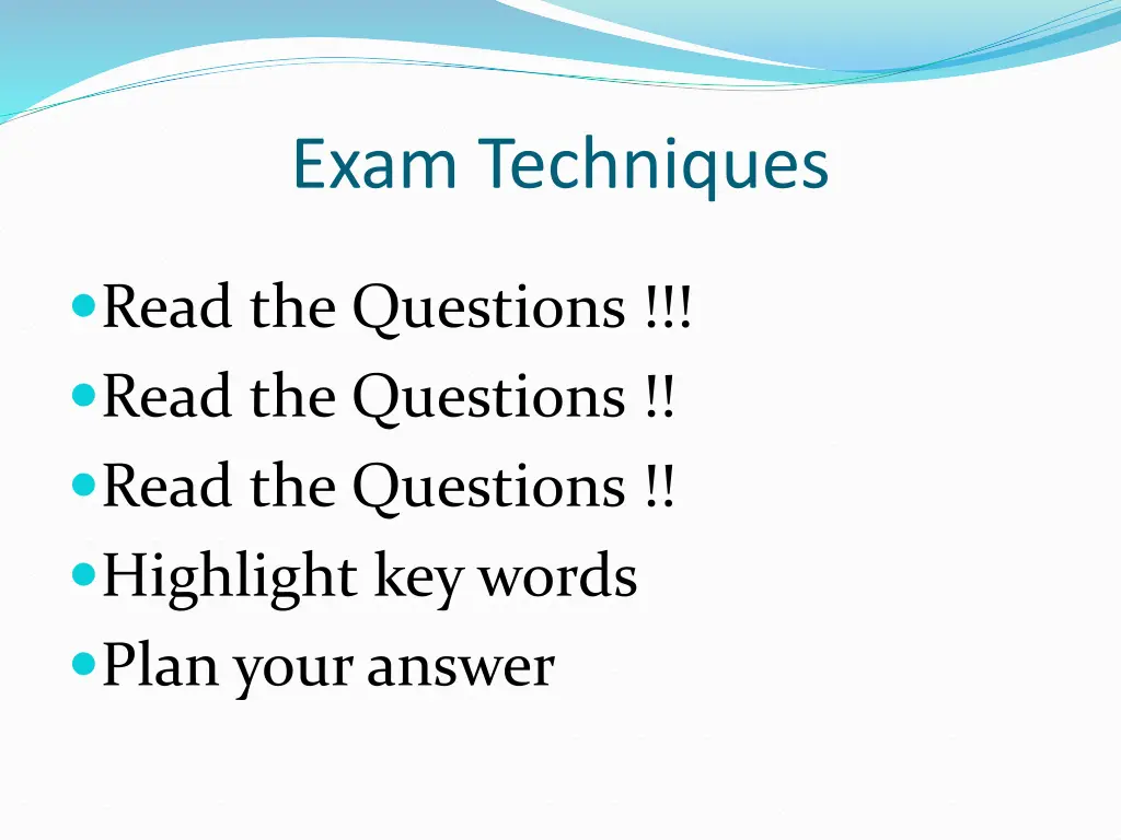 exam techniques