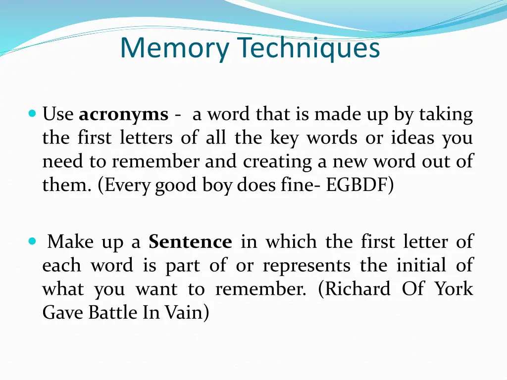 memory techniques