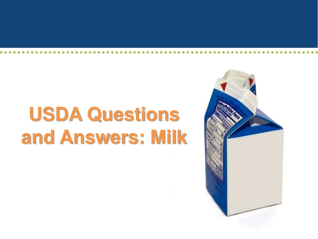 usda questions and answers milk