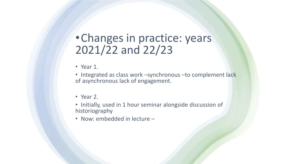 changes in practice years 2021 22 and 22 23