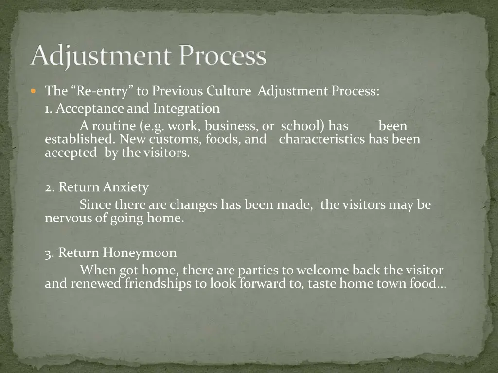 adjustment process 1