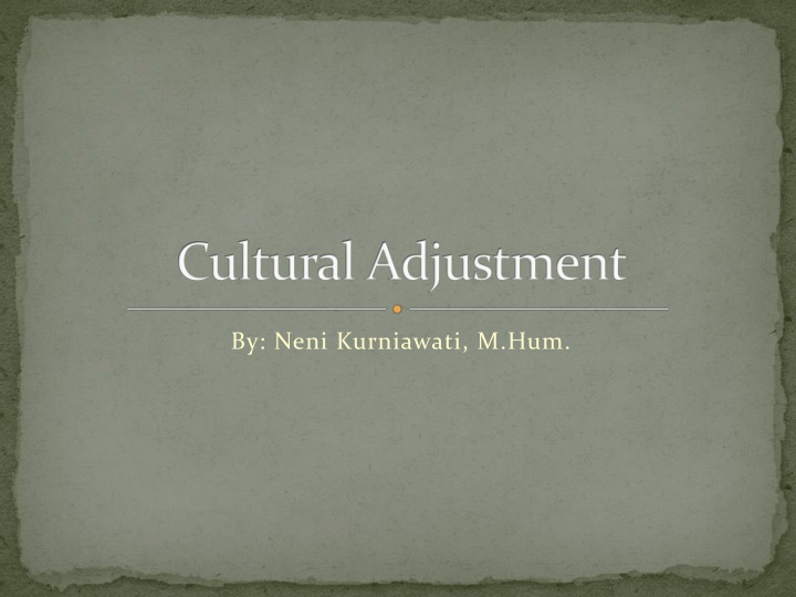 cultural adjustment