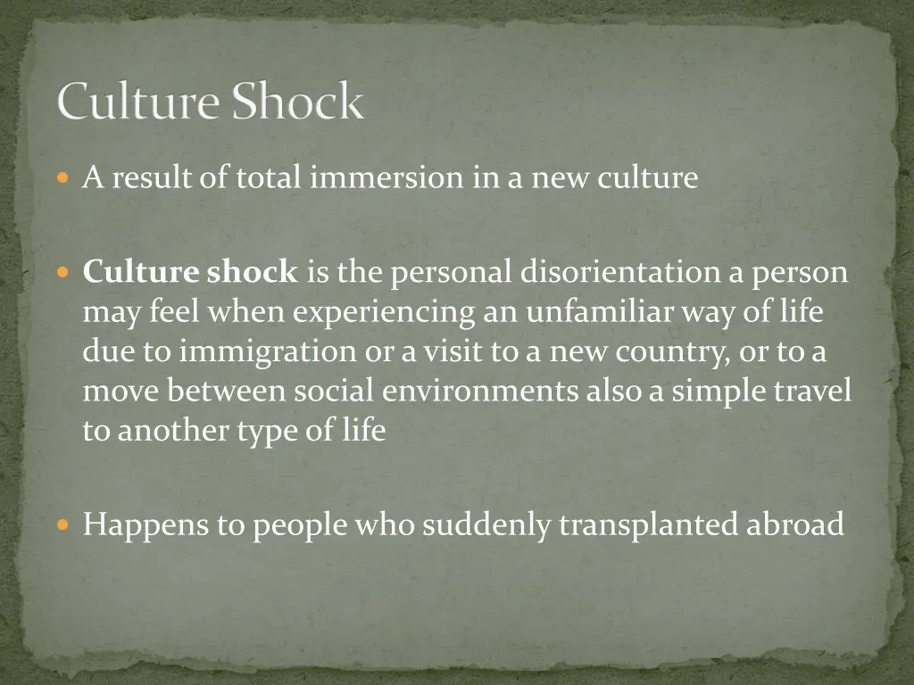 culture shock