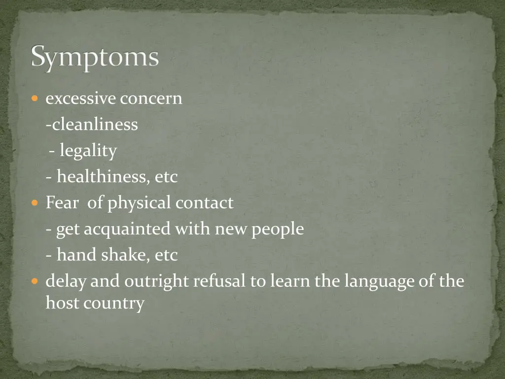 symptoms