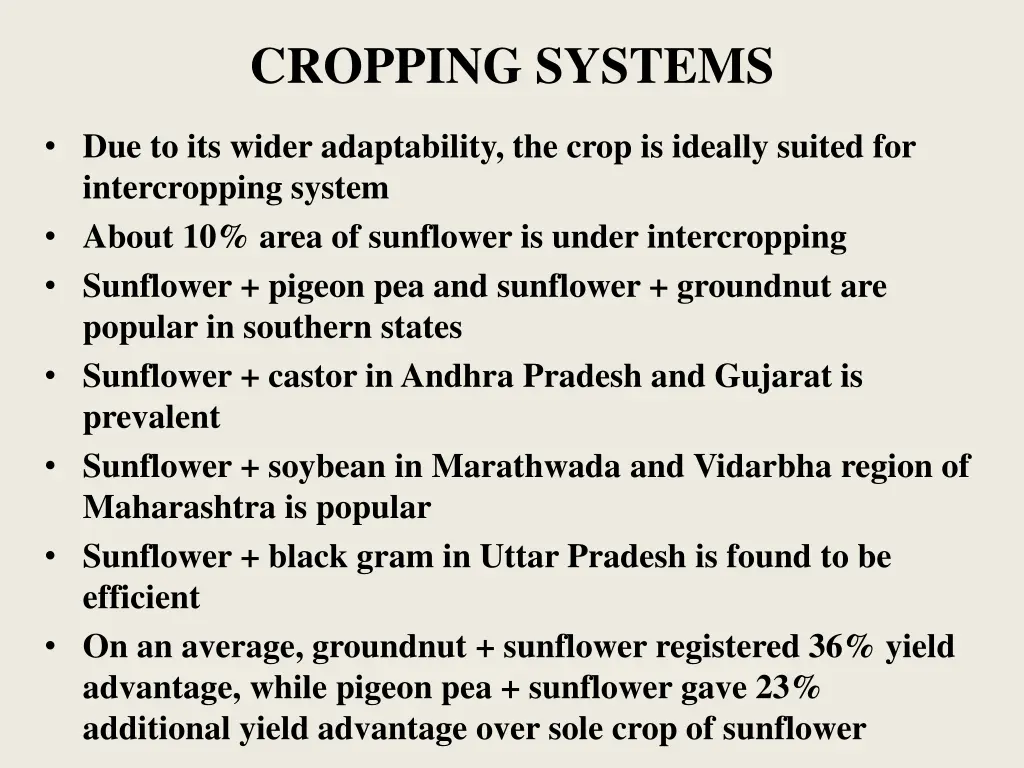 cropping systems