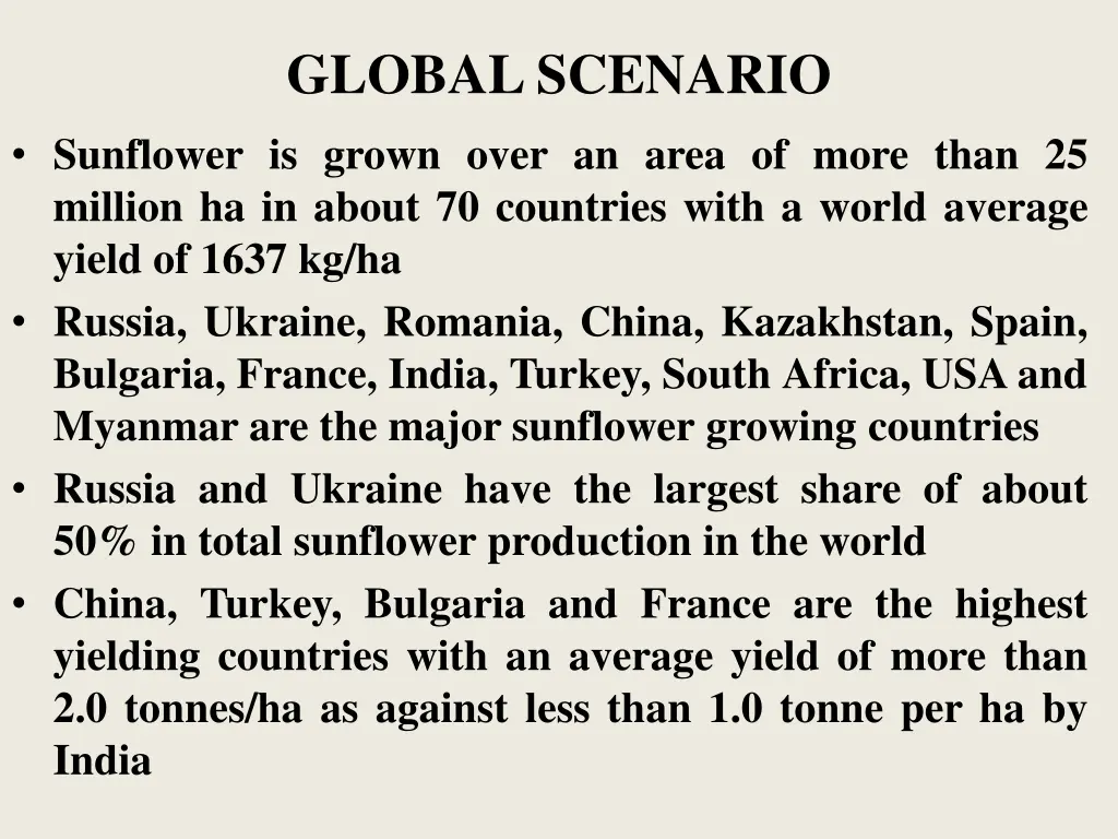 global scenario