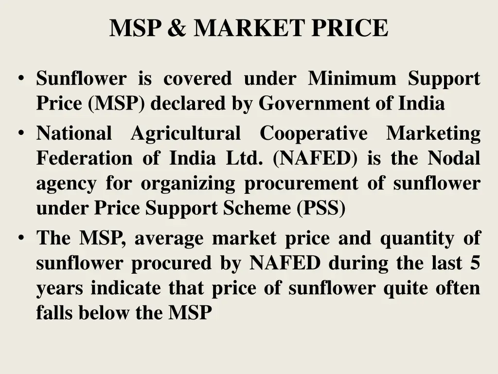 msp market price