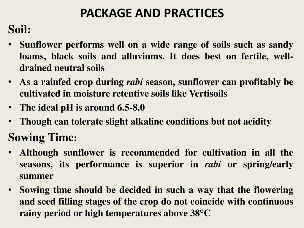 package and practices