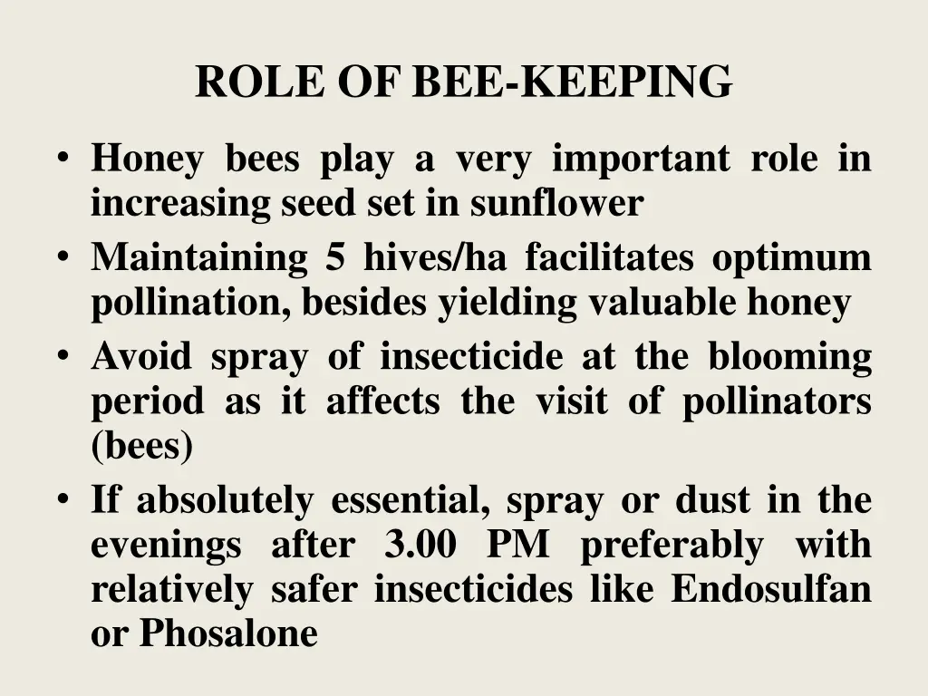 role of bee keeping