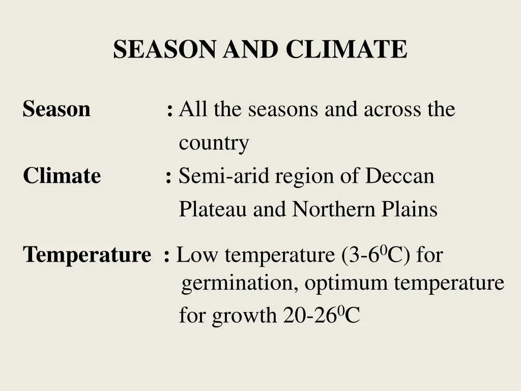 season and climate