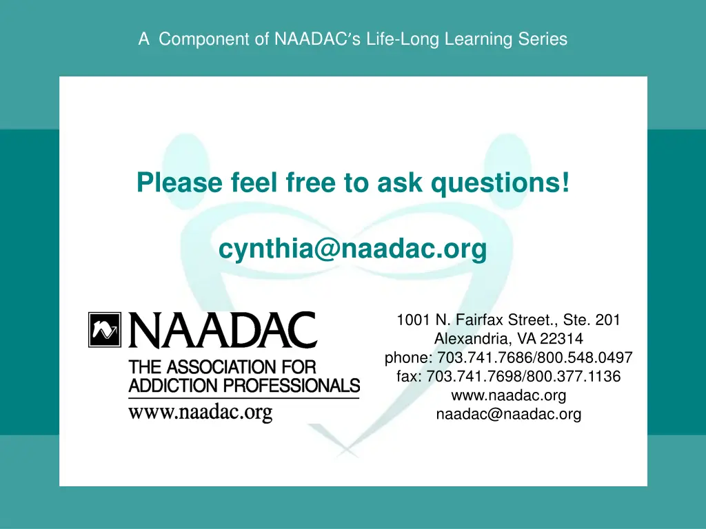 a component of naadac s life long learning series 1