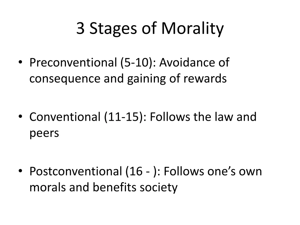 3 stages of morality