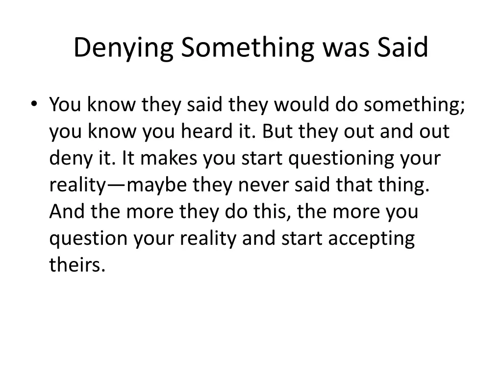 denying something was said