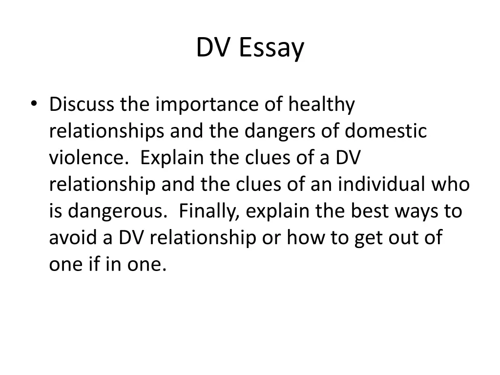 dv essay