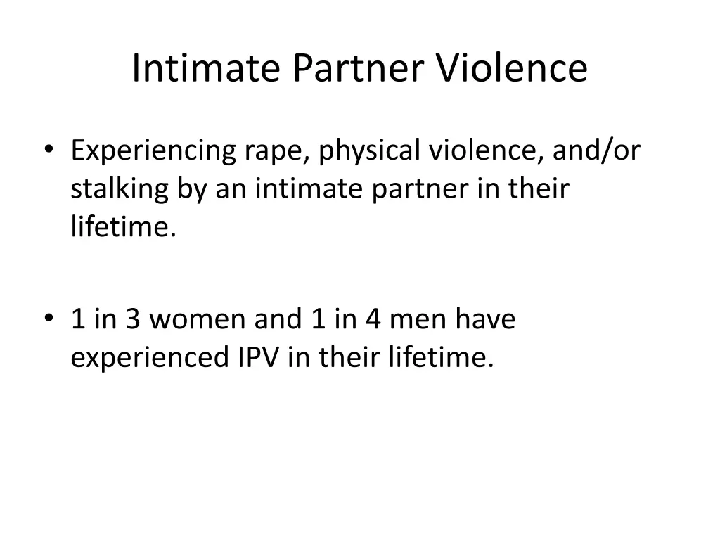 intimate partner violence