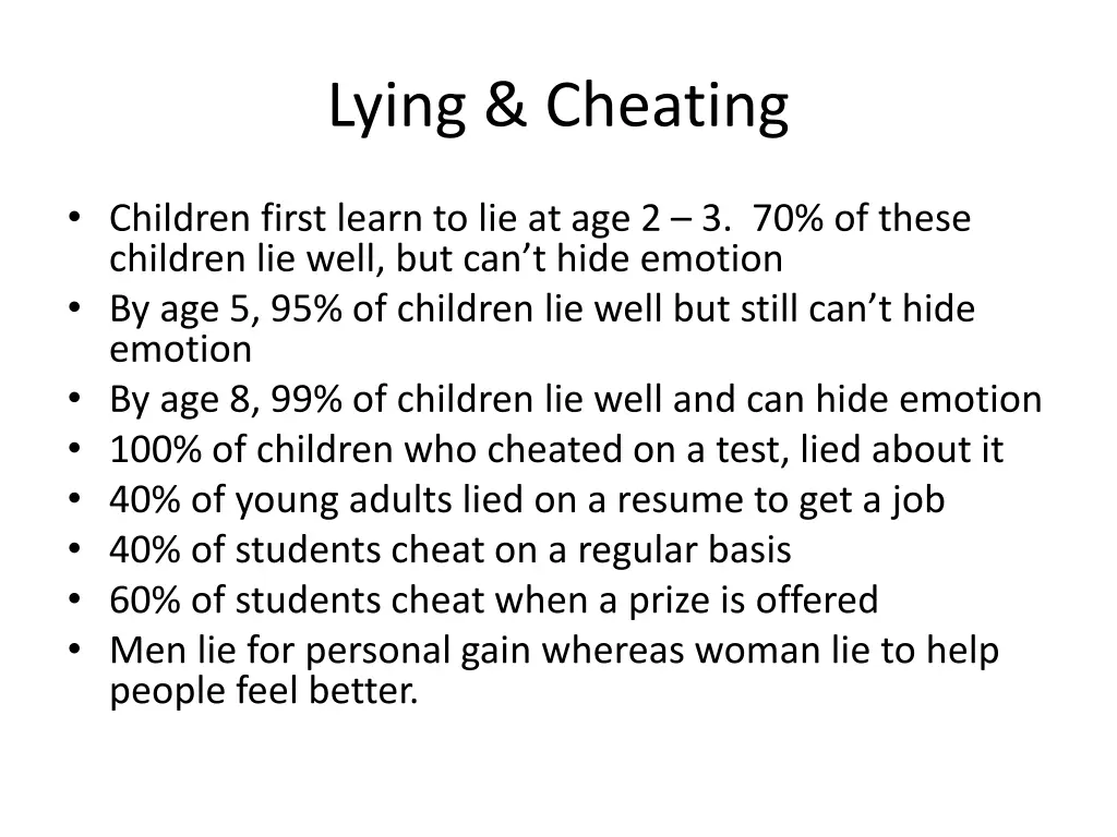 lying cheating