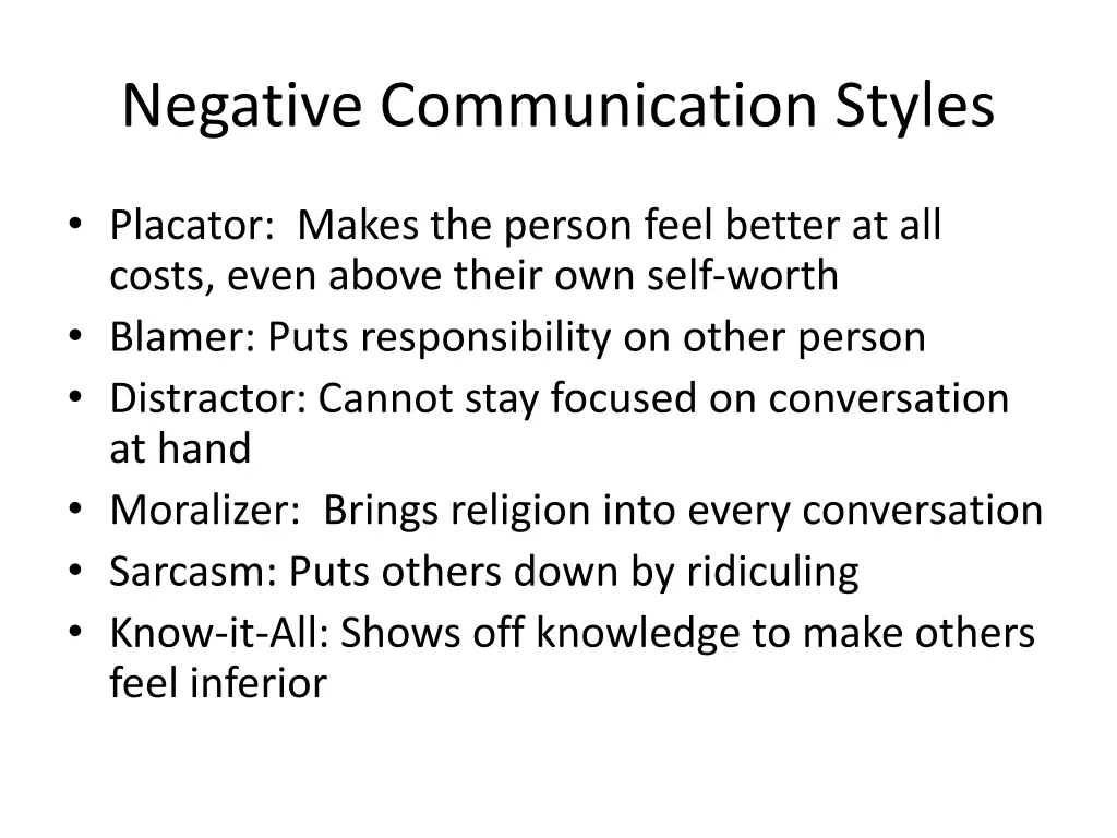 negative communication styles