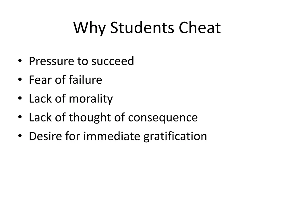 why students cheat