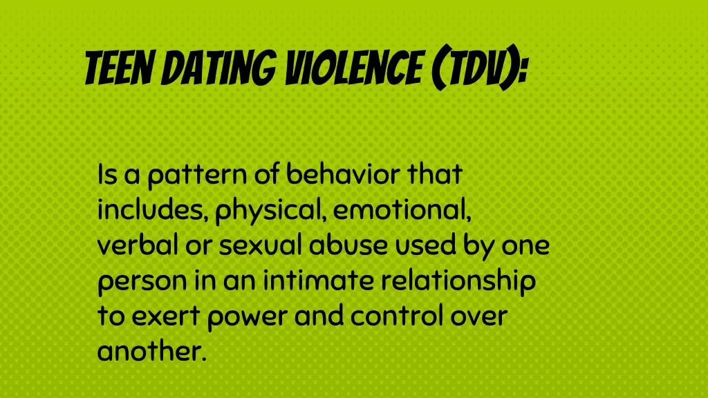 teen dating violence tdv