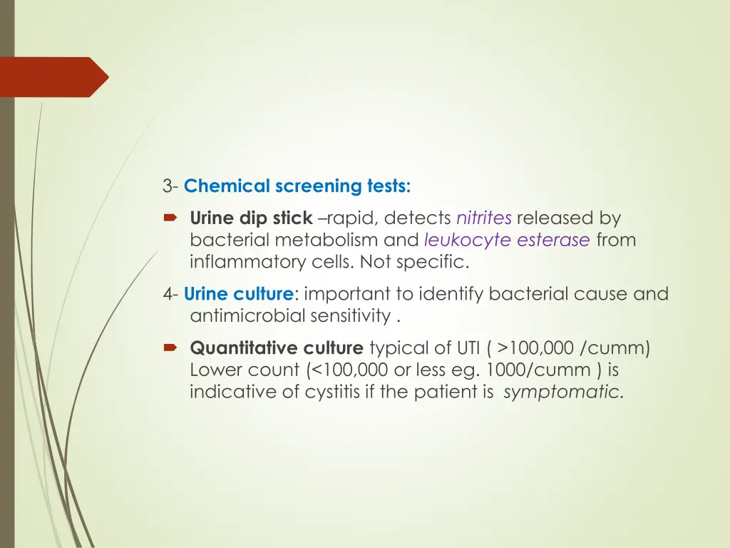 3 chemical screening tests