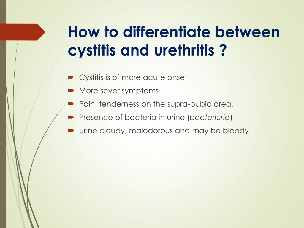 how to differentiate between cystitis