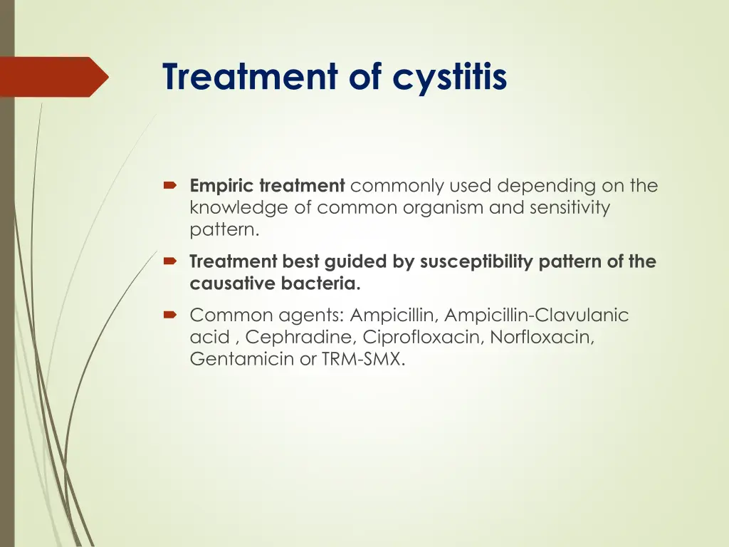 treatment of cystitis